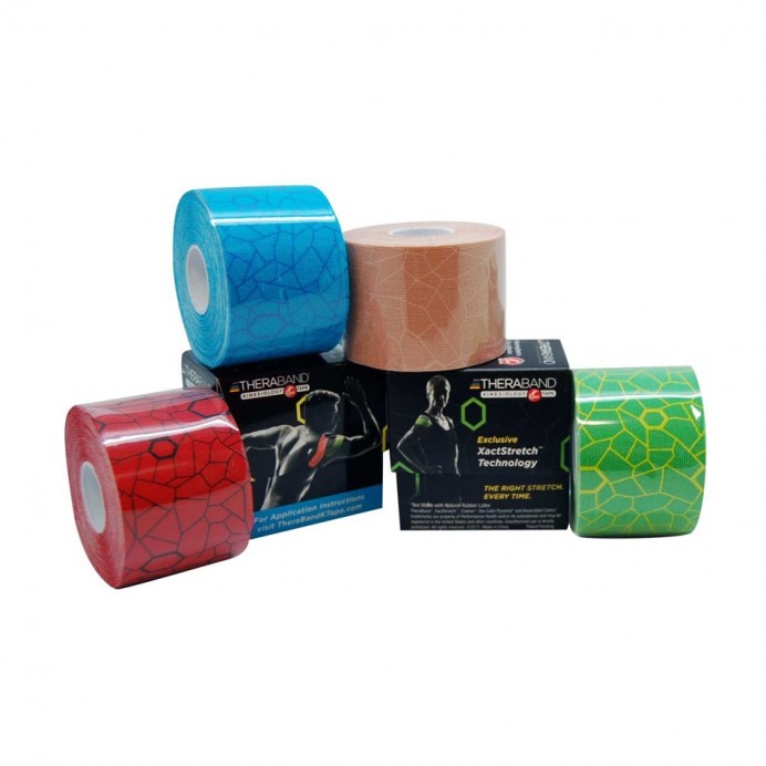 THERABAND Kinesiology Tape, Bandă neuromusculară 5 cm x 5 m - diferite culori